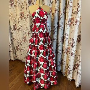 NWT BlondieNites faux halter, semi ball gown, prom / formal dress w/ pockets